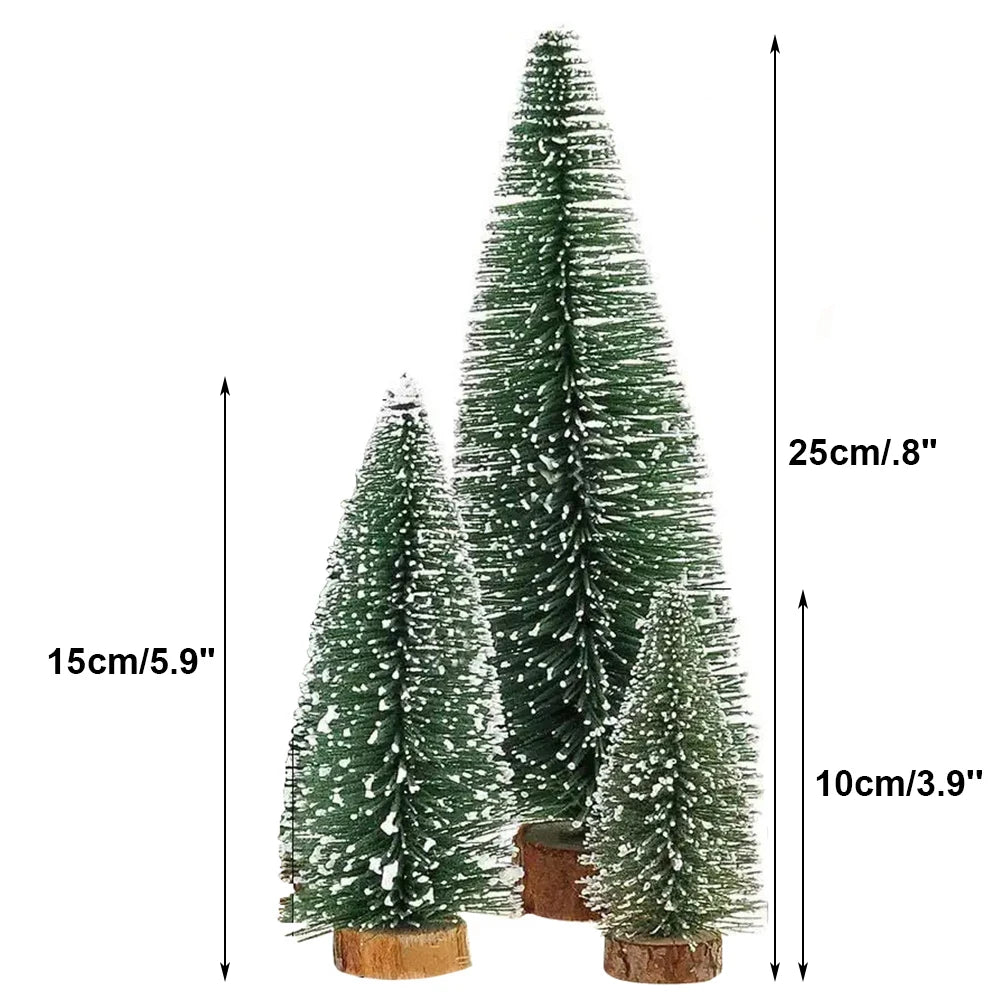 Christmas Decoration Artificial Mini Tree Ornaments Miniature Cedar Snow Pines for Home Table Decor 2024 Navidad Landscape Gifts