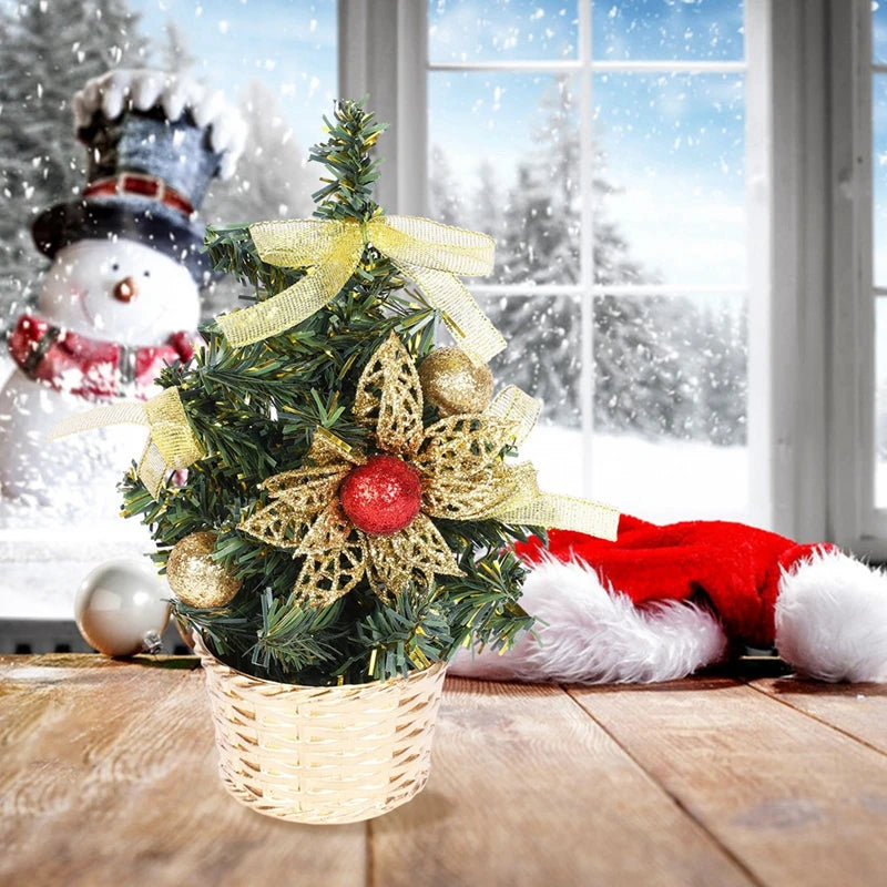 3PCS Xmas Tree Artifical Mini Christmas Tree Christmas Gift Snow Frost Trees Home Decor