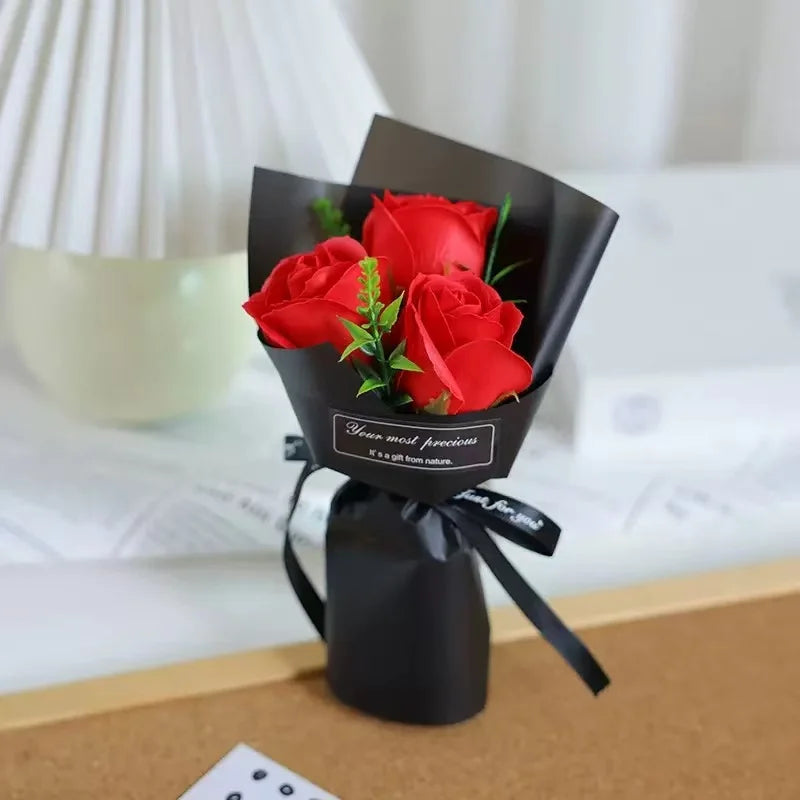 Valentine's Day Gift Artificial Flowers Rose Soap Bouquet Christmas Roses Creative Home Decoration