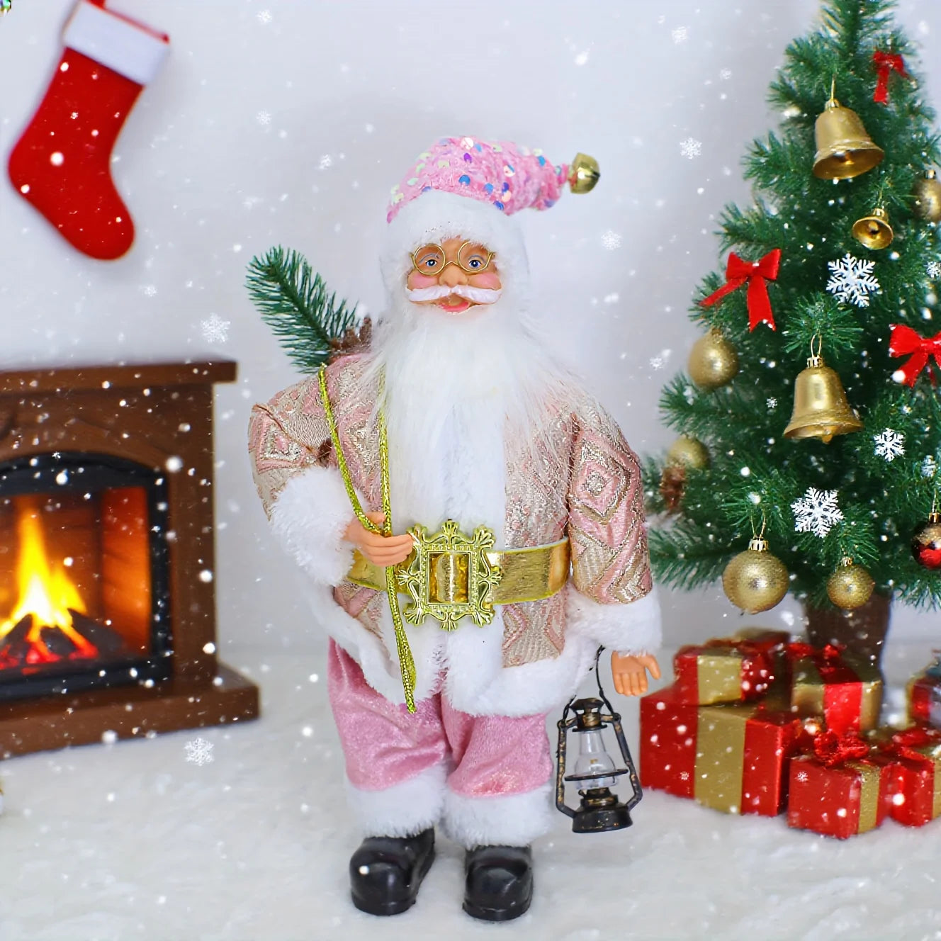 Christmas figurine ornaments, Santa standing ornaments, Christmas cute gifts, window decorations