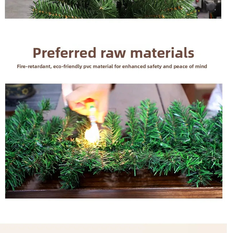 Christmas Tree Cryptic Eco-Friendly PVC Artificial Christmas Decorations 1.8m 2.1m Green Solid Tree