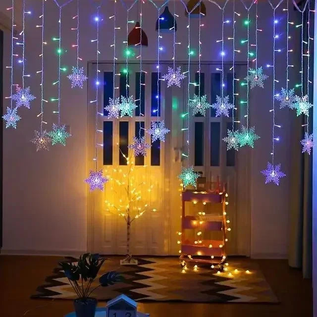 Christmas Snowflake LED String Lights Fairy Curtain Decoration