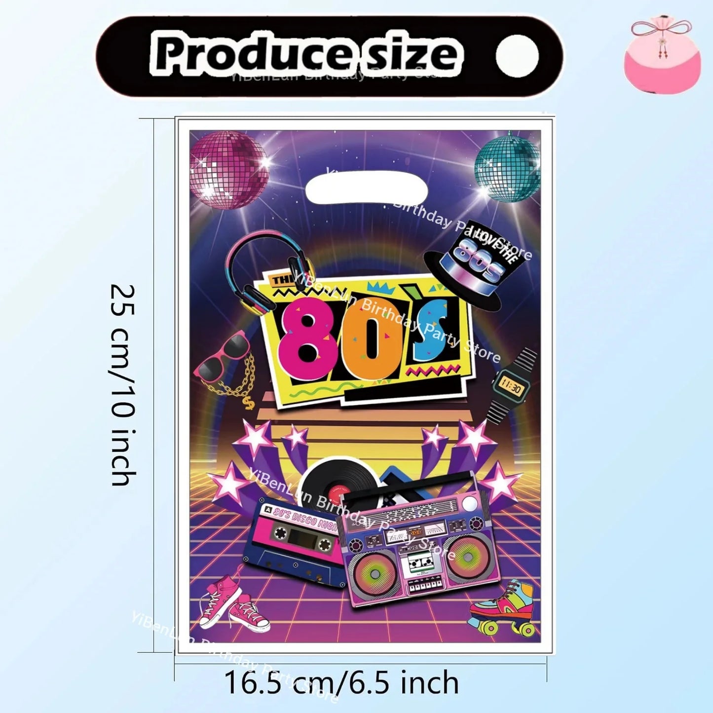 80s Gift Bags Birthday Party Decoration 90s Goody Biscuit Package Retro Disco Candy Bag Baby Shower Kids Gift For Party Supplies