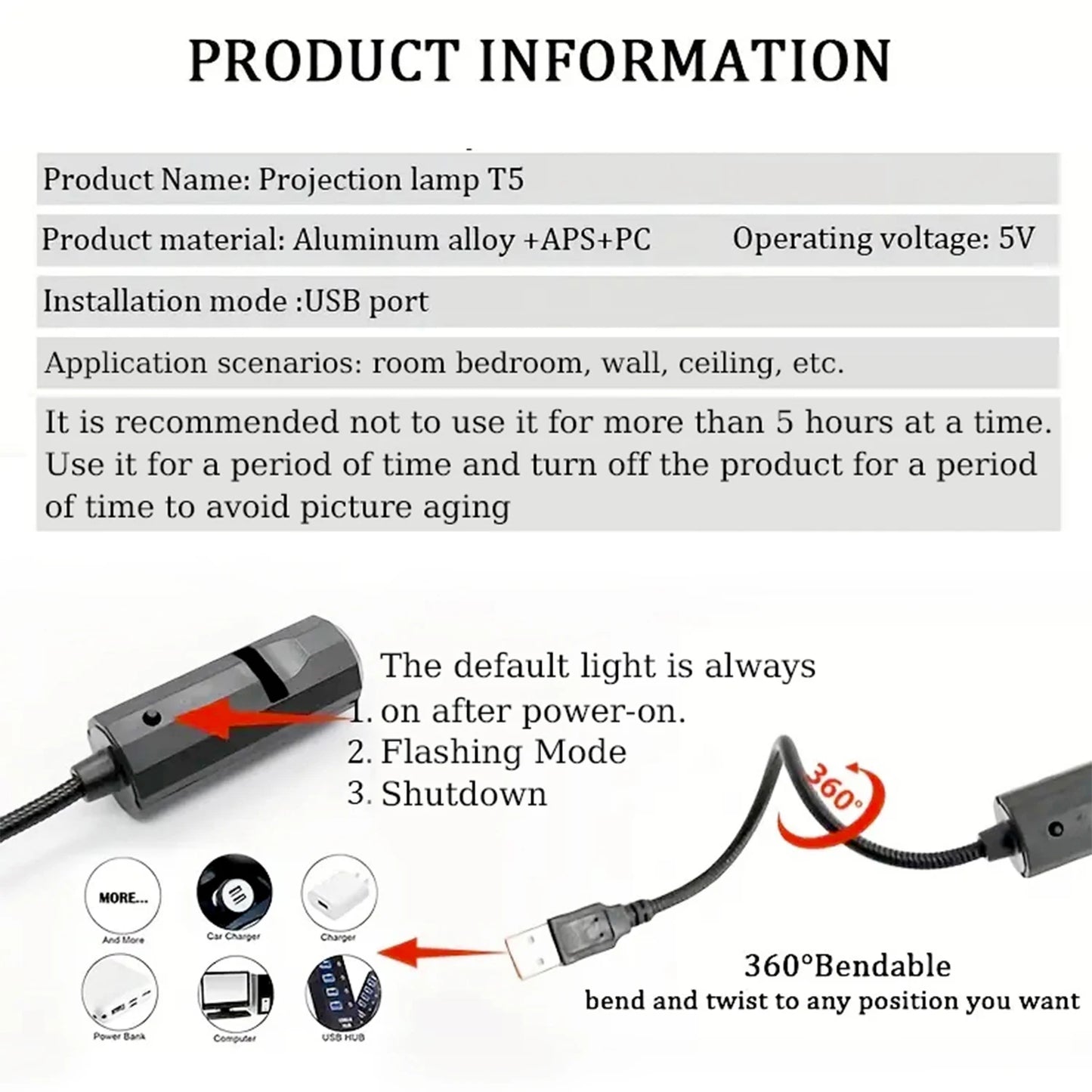 Christmas LED Projection Lamp Romantic Room Night Light