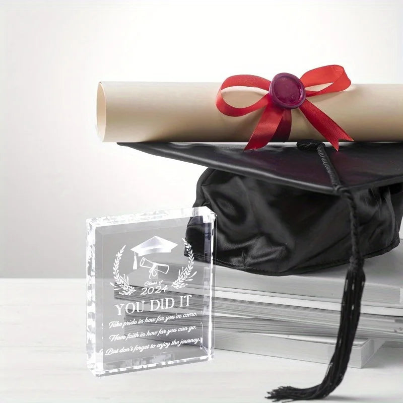 Graduation Gifts for Him/Her: Class of 2024 Inspirational Gifts, Acrylic Keepsake (College/High School/PhD/Master's)