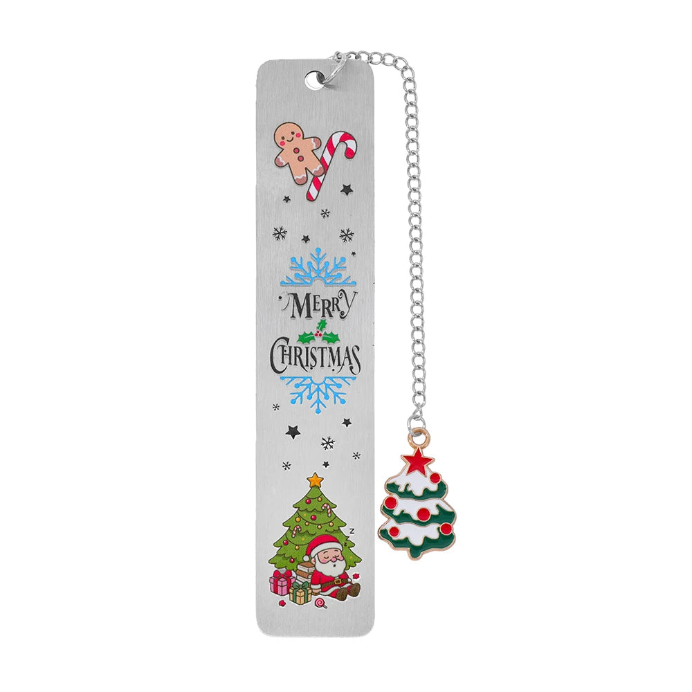The best choice for Christmas reading gifts is stainless steel metal bookmarks, black high-end gift box packaging.