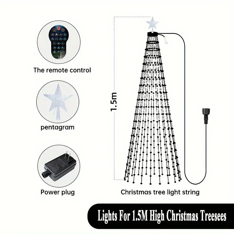 Christmas Decoration Lights 400 LED Christmas Tree Lights with Star Topper Indoor Outdoor String Lights for Yard Party Home