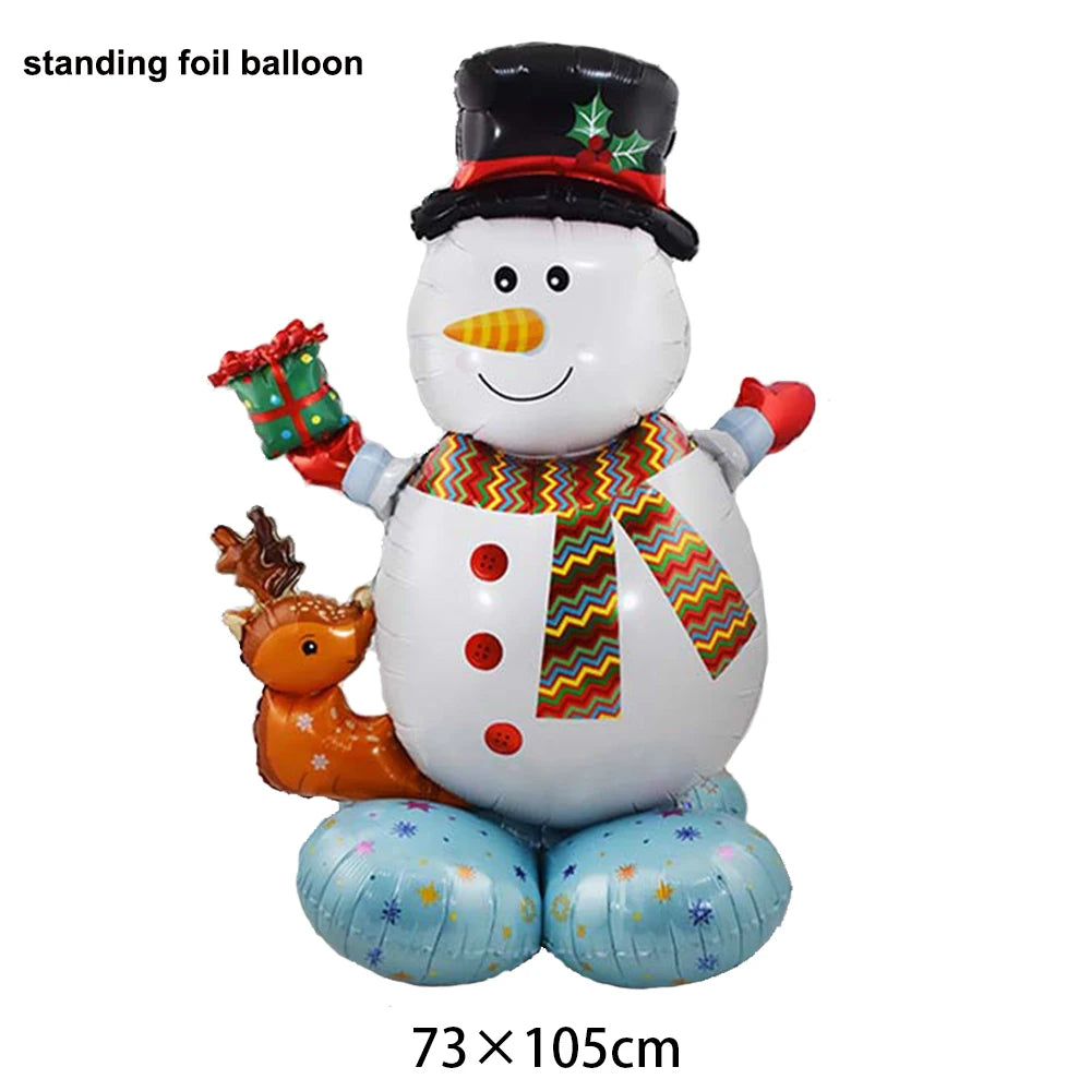 Christmas Inflatable Snowman Balloon Standing Snowman Foil Balloon Outdoor Yard Decorations New Year Xmas Party Christmas Decor