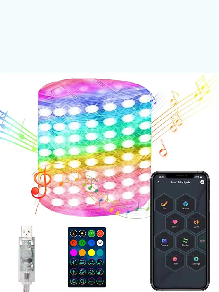 LED RGB Christmas Tree Light Strips with App & Remote Control