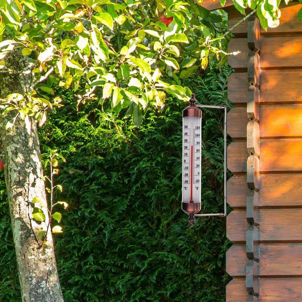 Outdoor Thermometer Garden Patio Outside Wall Greenhouse Sun Terrace Bronze Effect Outside Wall Thermometer Outdoor Thermometers