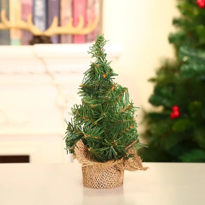 20/30/40CM Christmas Tree Desktop Mini Xmas Trees For Home Decoration Children DIY Handicraft New Year Christmas Ornament Gift