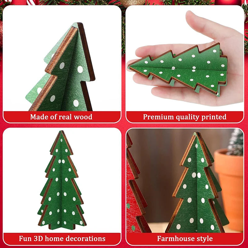 Christmas Decor Wood Table Rustic Christmas Tree Farmhouse Wooden Xmas Centerpiece For Small Table Xmas Trees