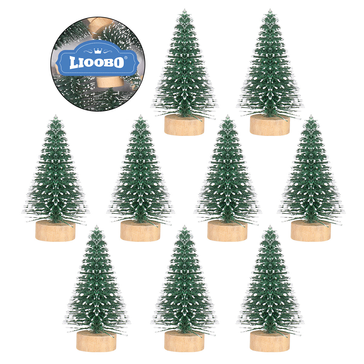 Christmas Tree Ornaments Decorations Mini Hoiday Trees Crafts Snow Frost Bamboo Artificial Indoor Fake Pine Holiday