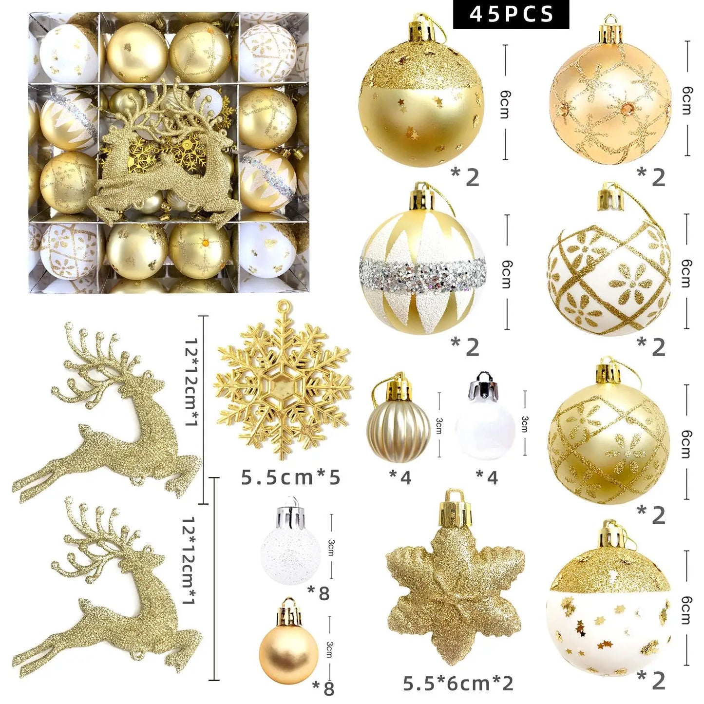 Christmas Balls Ornament Set Xmas Tree Hanging Pendant 2024 Christmas Decoration for Home New Year Gift Navidad Decors