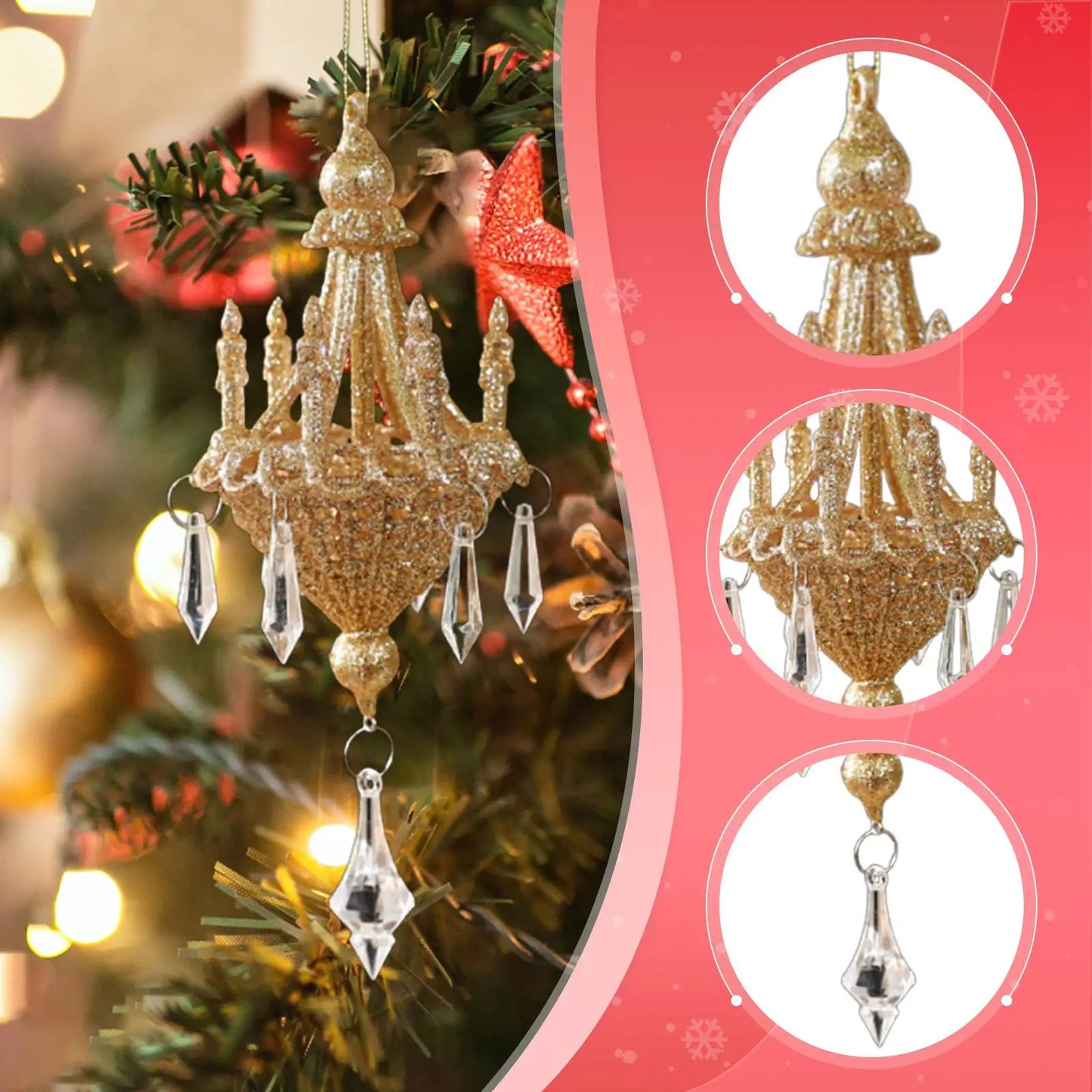 Christmas Tree Ornament Novelty Christmas Ornament for Party Engagement Cafe Decorative Pendant DIY Supplies Housewarming Gift