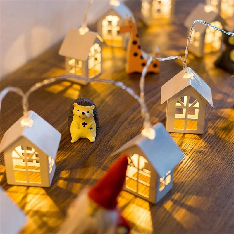 Christmas LED String Lights Santa Claus Snowflakes Snowman Xmas Tree Fairy Lights Garland Christmas Decorations for Home Navidad