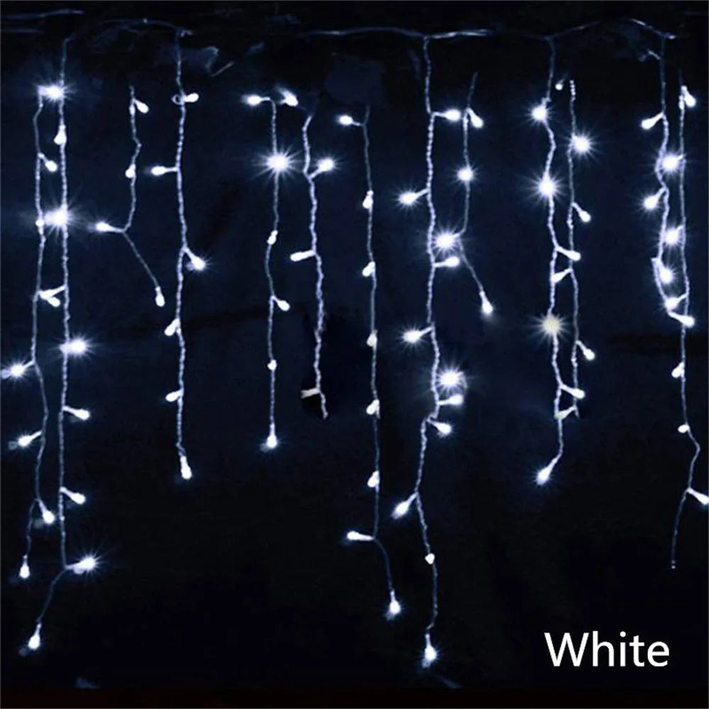 Christmas Lights Waterfall Outdoor Decoration 5M Droop 0.4-0.6m Led Lights Curtain String Lights Party Garden Eaves Decoration