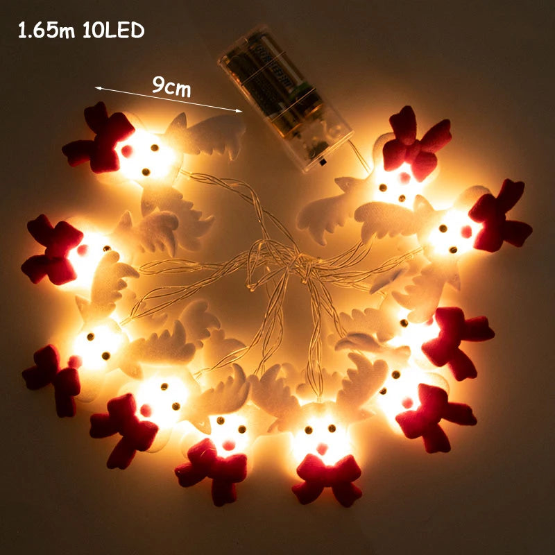 Christmas LED String Lights Santa Claus Snowflakes Snowman Xmas Tree Fairy Lights Garland Christmas Decorations for Home Navidad