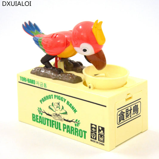 Gifts for children, birds, money, piggy bank, greedy, greedy, bird, parrot, piggy bank, children's room decoration