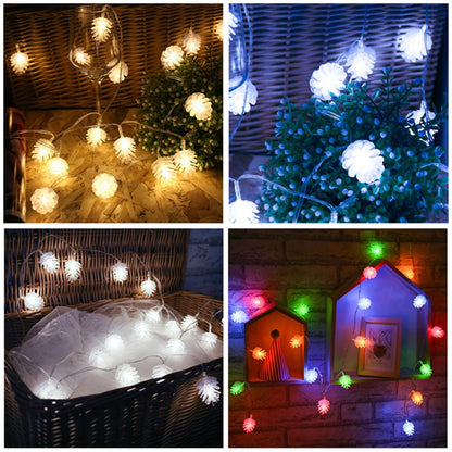 Christmas LED Pine Cone String Lights Battery Powered Decoration