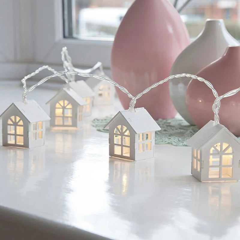 Christmas LED String Lights Santa Claus Snowflakes Snowman Xmas Tree Fairy Lights Garland Christmas Decorations for Home Navidad