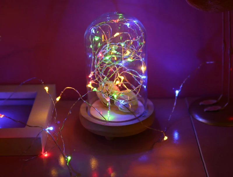 Battery Powered Christmas Decoration String Lights 3Mode Holiday RGB Coloful Fairy Light for Room Copper Wire Bottle Light Strip