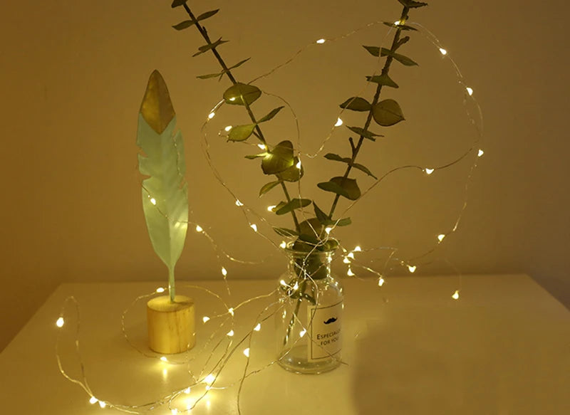 Battery Powered Christmas Decoration String Lights 3Mode Holiday RGB Coloful Fairy Light for Room Copper Wire Bottle Light Strip