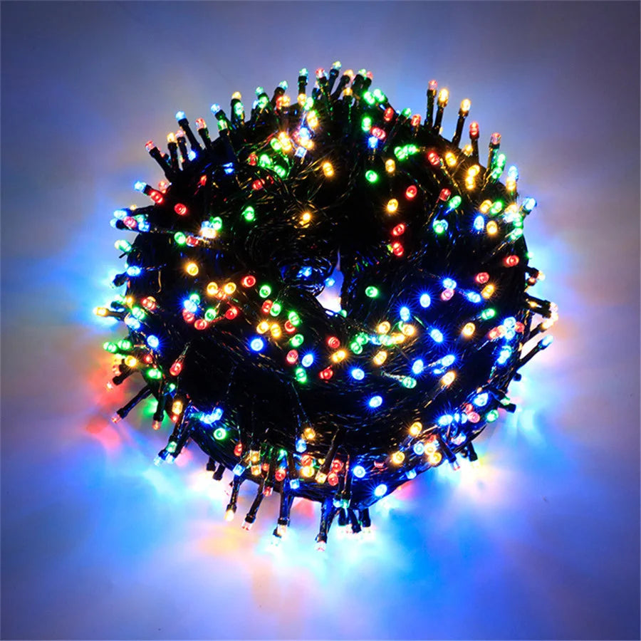 LED Christmas lights 20/30/50M Holiday Fairy String Lights Xmas Party Wedding Garden Decoration Lamp Outdoor Waterproof Garlands