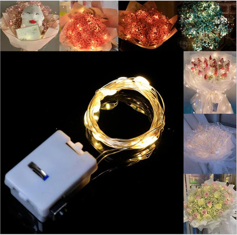 Battery Powered Christmas Decoration String Lights 3Mode Holiday RGB Coloful Fairy Light for Room Copper Wire Bottle Light Strip