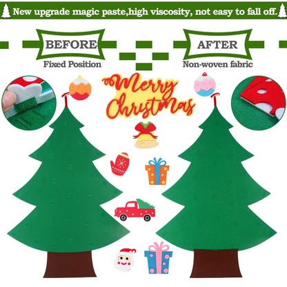 Kids DIY Felt Christmas Tree Merry Christmas Decorations For Home 2025 Christmas Ornaments Navidad 2026 New Year Gifts Xmas Tree