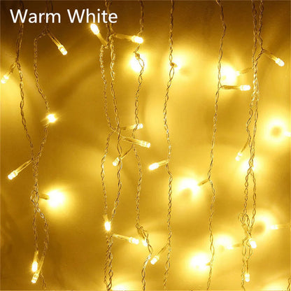Christmas Lights Waterfall Outdoor Decoration 5M Droop 0.4-0.6m Led Lights Curtain String Lights Party Garden Eaves Decoration