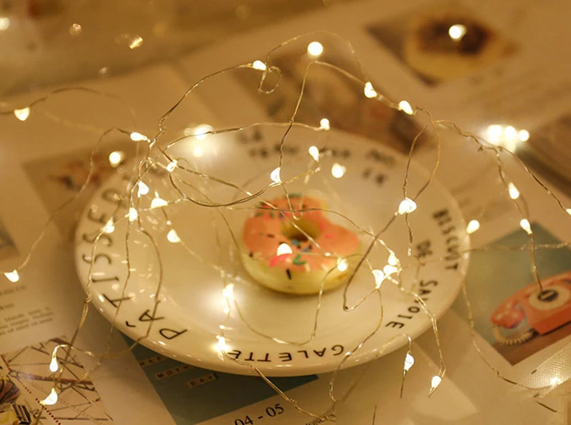 Battery Powered Christmas Decoration String Lights 3Mode Holiday RGB Coloful Fairy Light for Room Copper Wire Bottle Light Strip