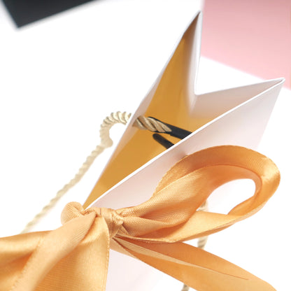 Gift Bags With Handles Paper Party Favor Handbag Bow Ribbon Jewelry Packing Birthday Wedding Graduation Celebration Present Wrap