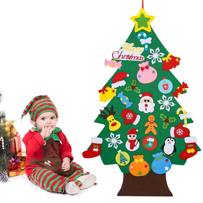 Kids DIY Felt Christmas Tree Merry Christmas Decorations For Home 2025 Christmas Ornaments Navidad 2026 New Year Gifts Xmas Tree