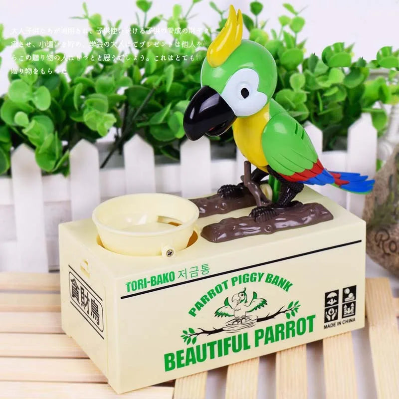 Gifts for children, birds, money, piggy bank, greedy, greedy, bird, parrot, piggy bank, children's room decoration