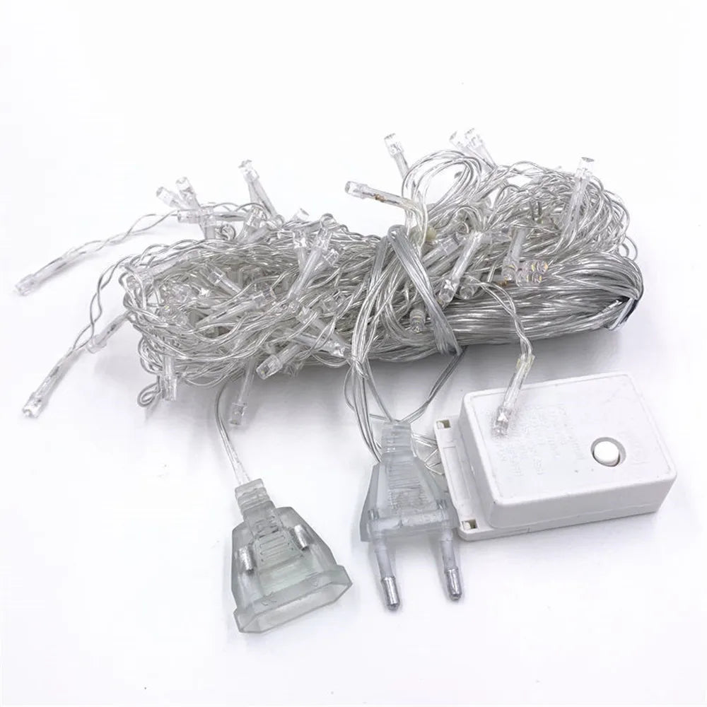 Christmas Lights Waterfall Outdoor Decoration 5M Droop 0.4-0.6m Led Lights Curtain String Lights Party Garden Eaves Decoration