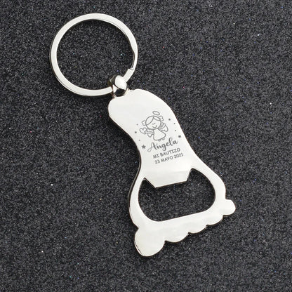 Baptism Gifts for Guests Christening Souvenirs Personalized Foot Shaped Keychain Bottle Openers 1st Birthday Favors