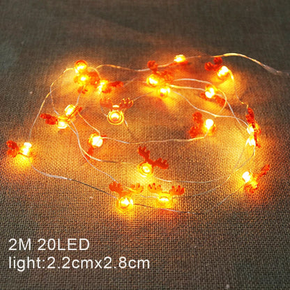 Christmas LED String Lights Santa Claus Snowflakes Snowman Xmas Tree Fairy Lights Garland Christmas Decorations for Home Navidad