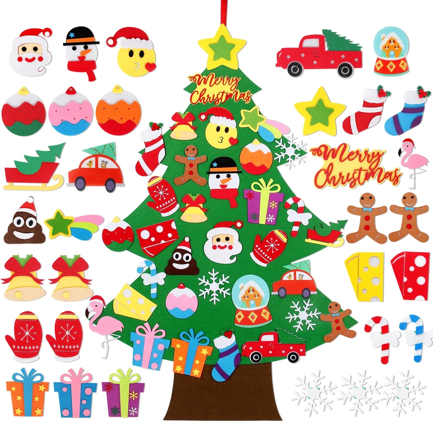 Kids DIY Felt Christmas Tree Merry Christmas Decorations For Home 2025 Christmas Ornaments Navidad 2026 New Year Gifts Xmas Tree