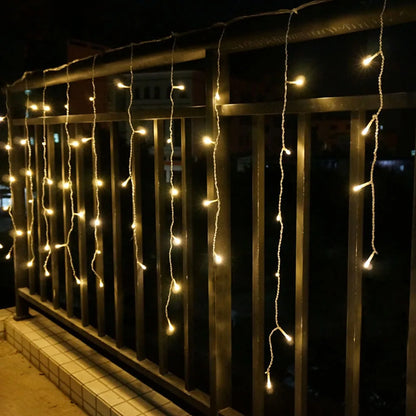 Christmas Lights Outdoor Decoration 3.5m Droop 0.4-0.6m Led Curtain Icicle String Lights New Year Wedding Party Garland Light