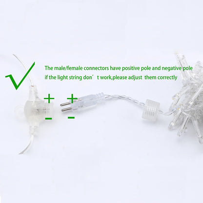 LED String Lights Christmas Garland Led Racimos Fairy Lights For Patio Party Wedding Party Garden Curtain Tree Decoration