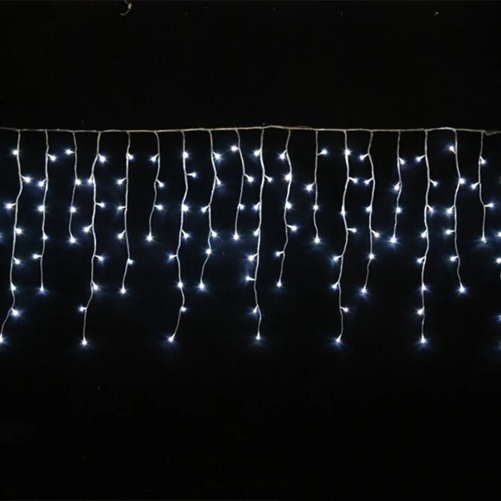 Christmas Lights Outdoor Decoration 3.5m Droop 0.4-0.6m Led Curtain Icicle String Lights New Year Wedding Party Garland Light