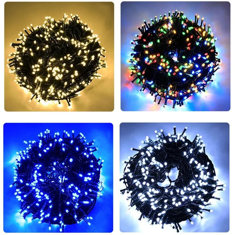 LED Christmas lights 20/30/50M Holiday Fairy String Lights Xmas Party Wedding Garden Decoration Lamp Outdoor Waterproof Garlands