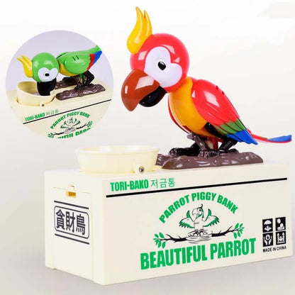 Gifts for children, birds, money, piggy bank, greedy, greedy, bird, parrot, piggy bank, children's room decoration