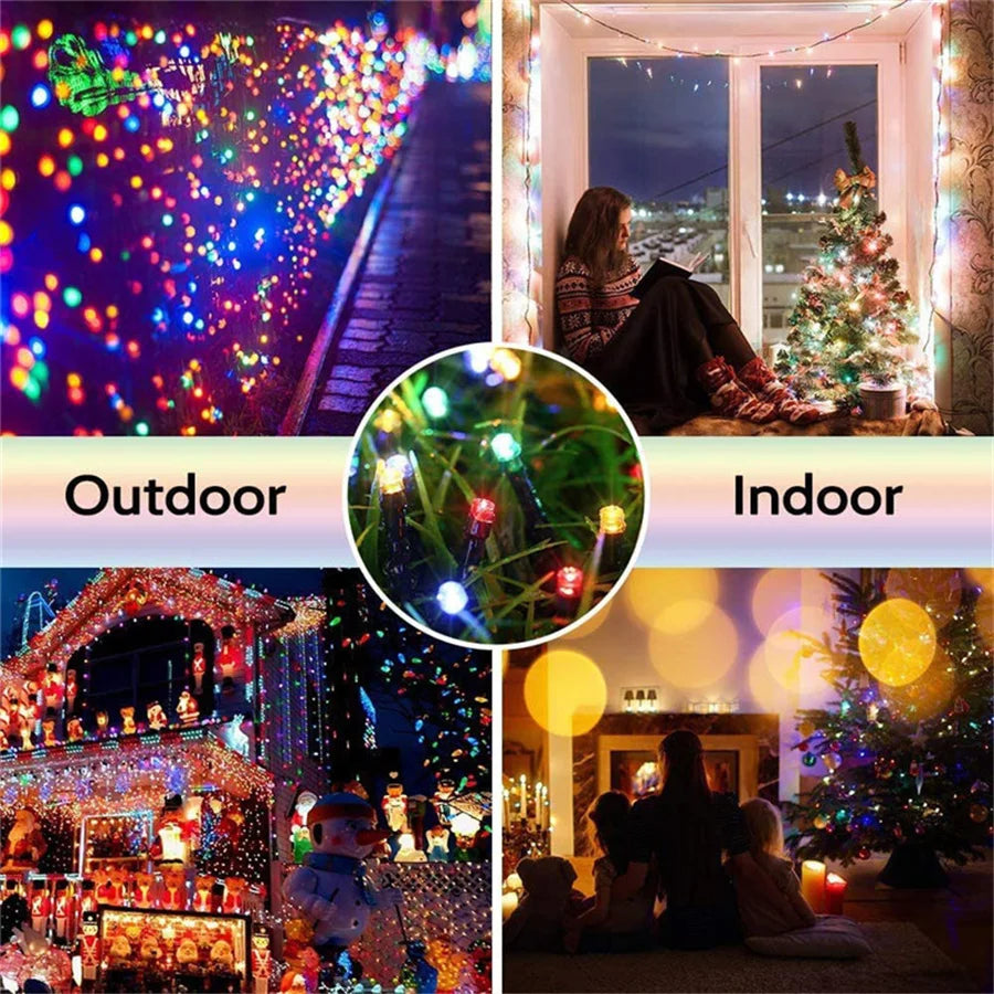 LED Christmas lights 20/30/50M Holiday Fairy String Lights Xmas Party Wedding Garden Decoration Lamp Outdoor Waterproof Garlands