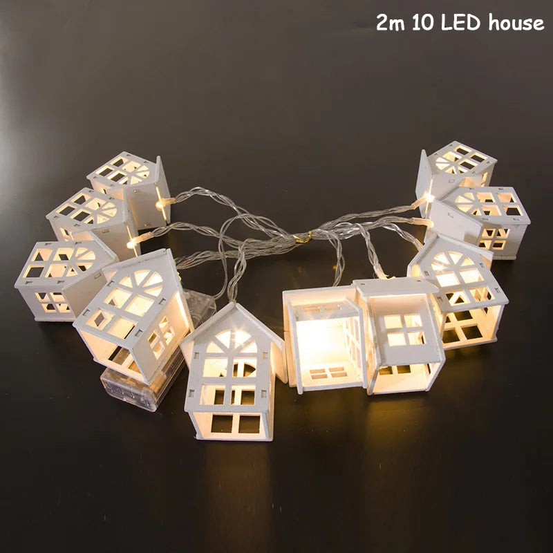 Christmas LED String Lights Santa Claus Snowflakes Snowman Xmas Tree Fairy Lights Garland Christmas Decorations for Home Navidad