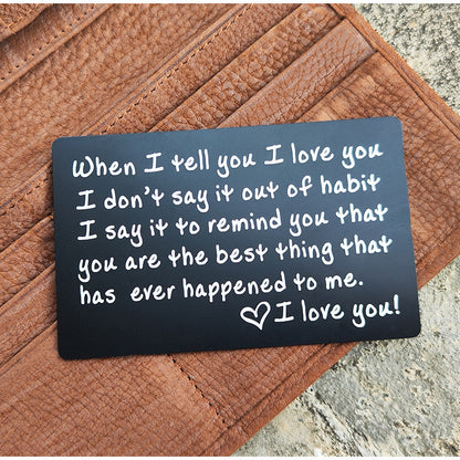 Anniversary Gifts Christmas Gifts I Love You Wallet Insert Card for Couple Husband Birthday Gifts