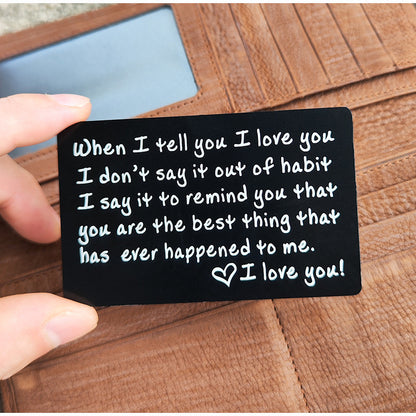 Anniversary Gifts Christmas Gifts I Love You Wallet Insert Card for Couple Husband Birthday Gifts