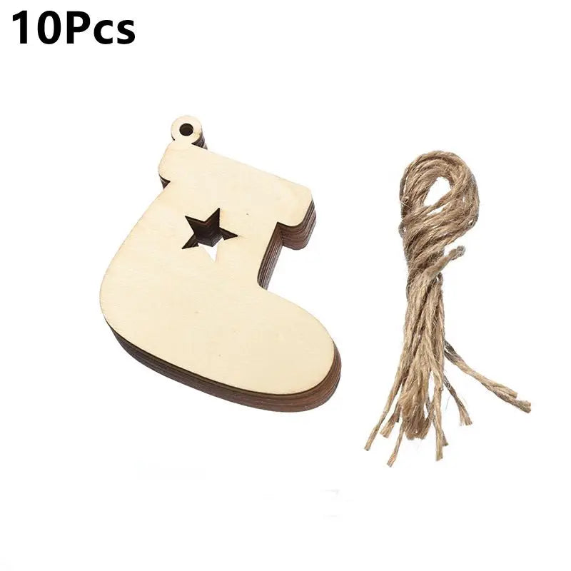 Christmas Wooden Ornaments Crafts Artificial Wooden Angel Snowman Christmas Tree Hanging Decoration DIY Home Party Gifts
