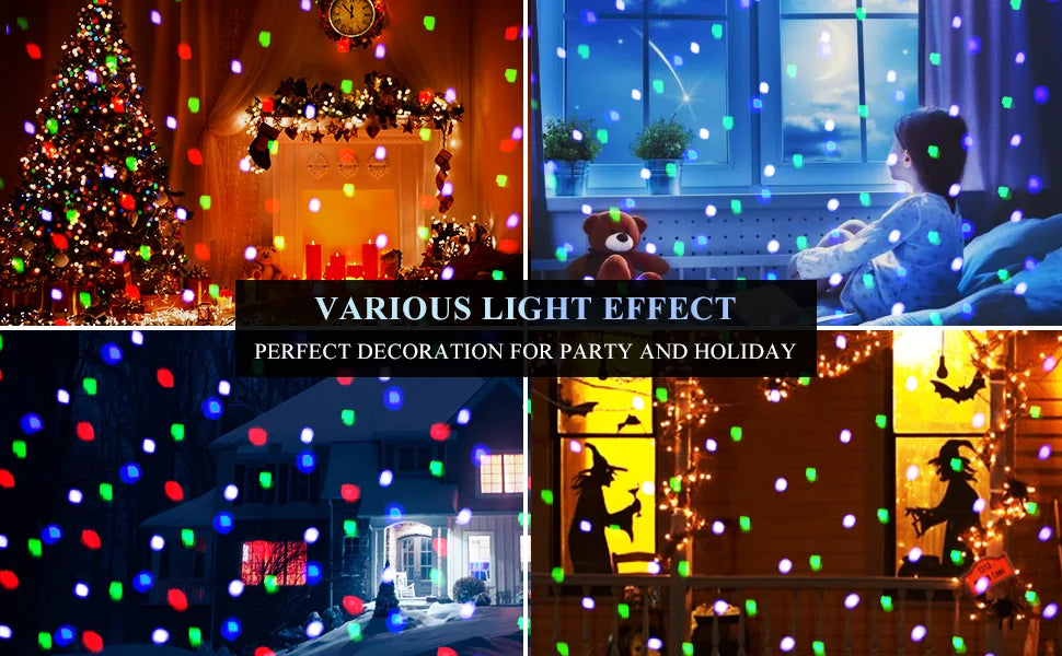 Christmas Snowfall Projection Lights Indoor Outdoor Holiday Lights With Remote Control for Halloween Christmas Party Wedding